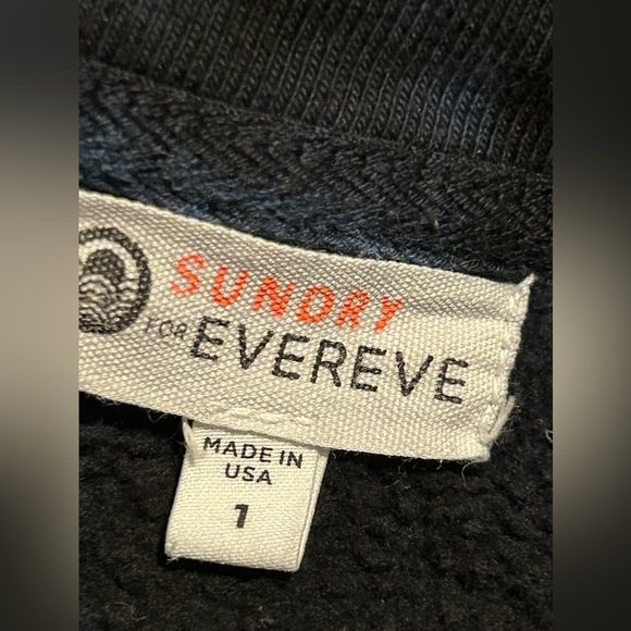 Sundry Evereve Women’s 1 S Blue Black Tie Dye Zip Crew Neck Pullover Sweatshirt - Picture 5 of 16